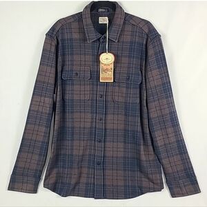 NEW Faherty Men's Legend Sweater Shirt Blue Mountain Plaid Sz XL SUPER SOFT!